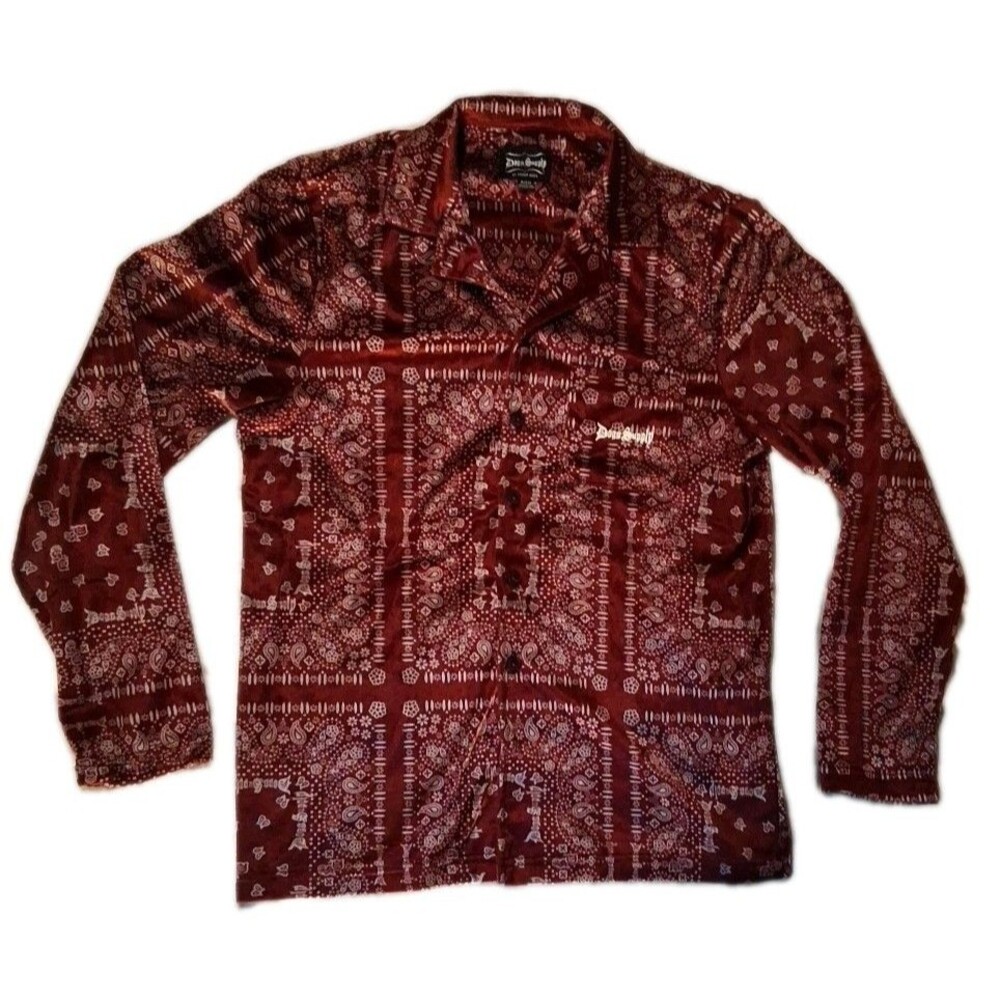 Dogg Supply By Snoop Dogg Soft Mens Medium Lounge Shirt Burgundy Red Size S